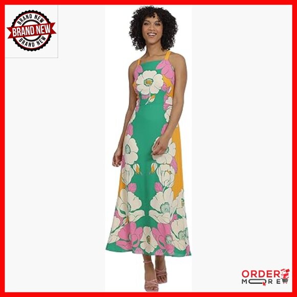 Floral Print Maxi Dress Sleeveless Square Neck Sheath Zipper Back